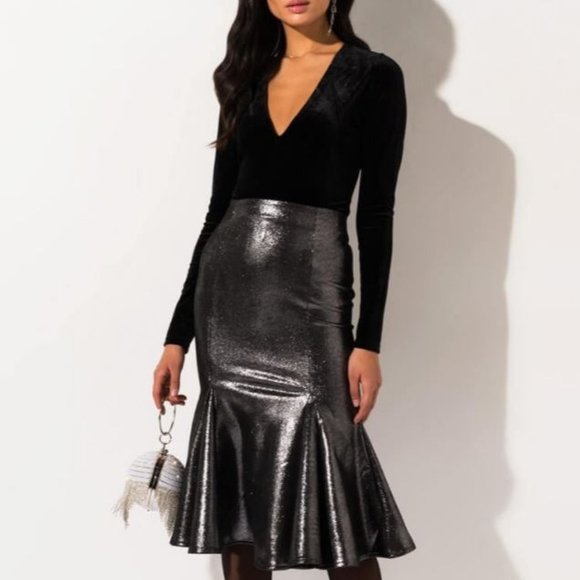 AKIRA Dresses & Skirts - Carnaval Peplum Ruffle Midi Skirt